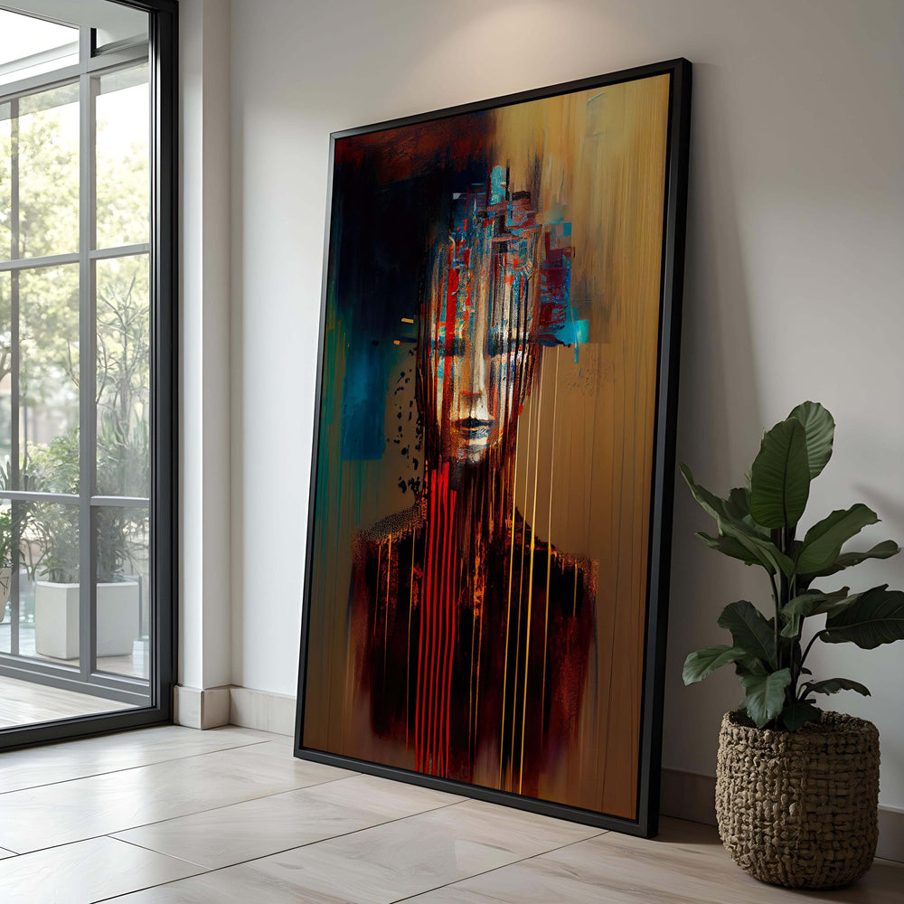 Abstract Face Canvas Art: Modern Expressionist Home Decor