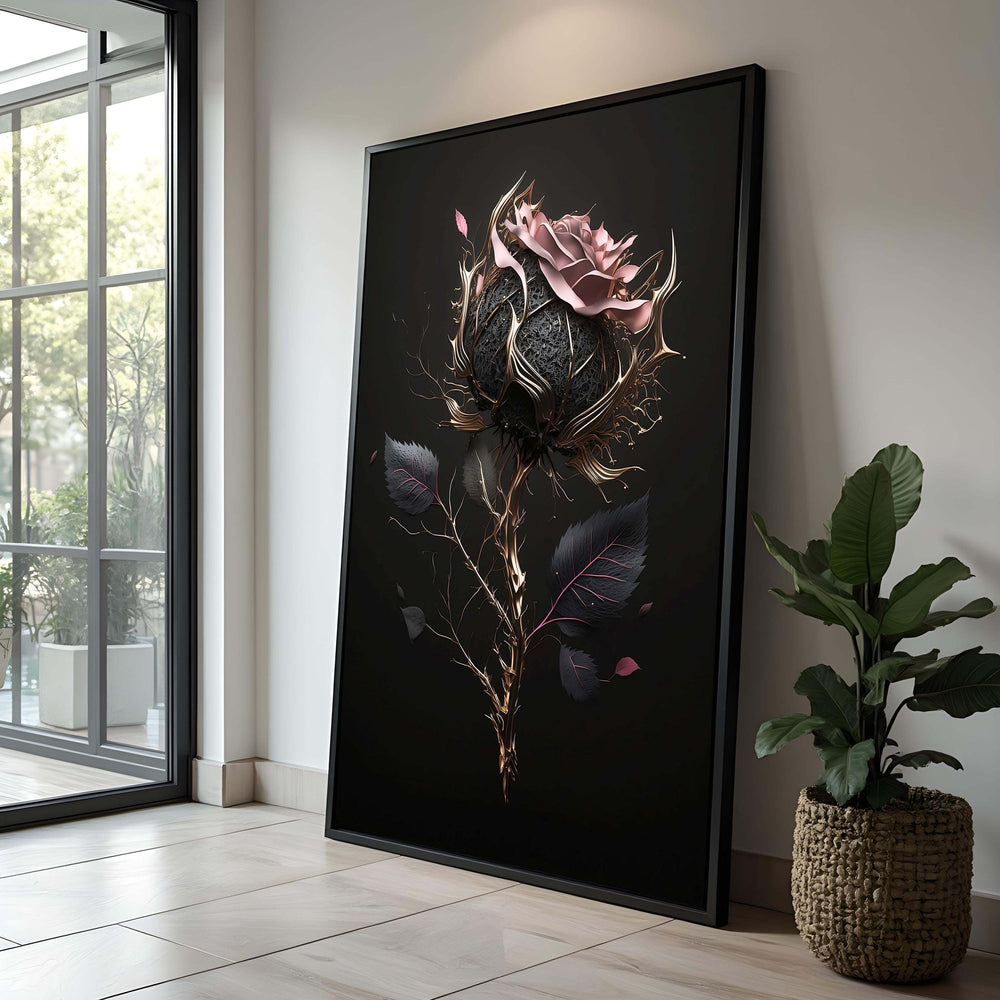 Dark Rose Canvas Print: Gothic Floral Wall Art