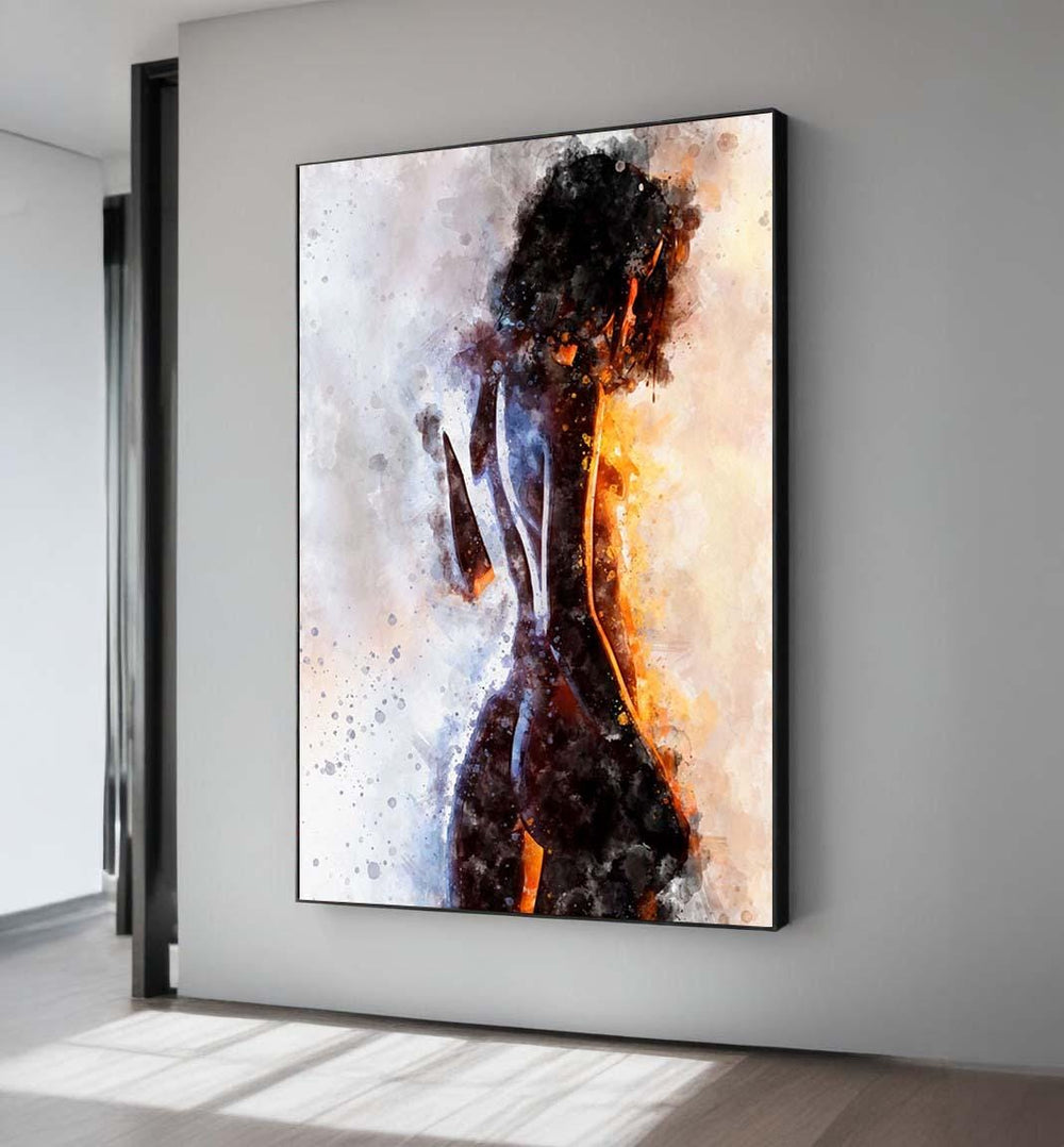Abstract Female Silhouette Art Print - Watercolor Nude Painting