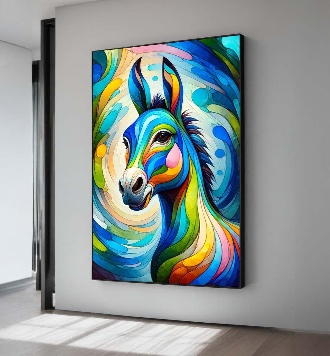 Abstract Horse Canvas Print: Colorful Modern Animal Wall Art