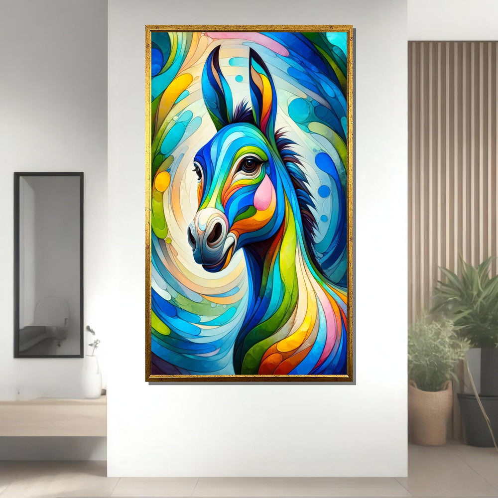 Abstract Horse Canvas Print: Colorful Modern Animal Wall Art
