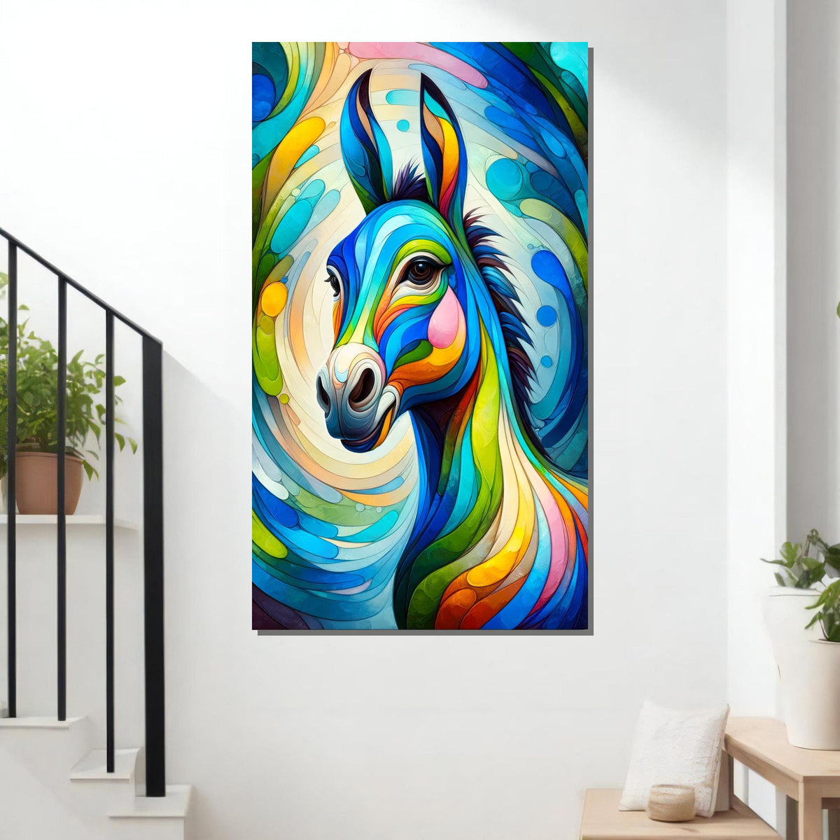 Abstract Horse Canvas Print: Colorful Modern Animal Wall Art