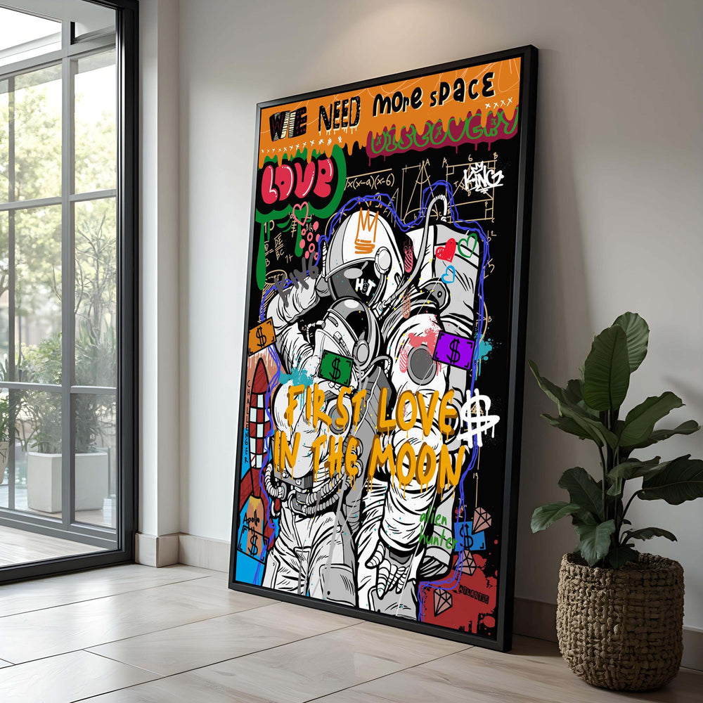 Graffiti Astronaut Canvas Print: Urban Pop Art Wall Decor