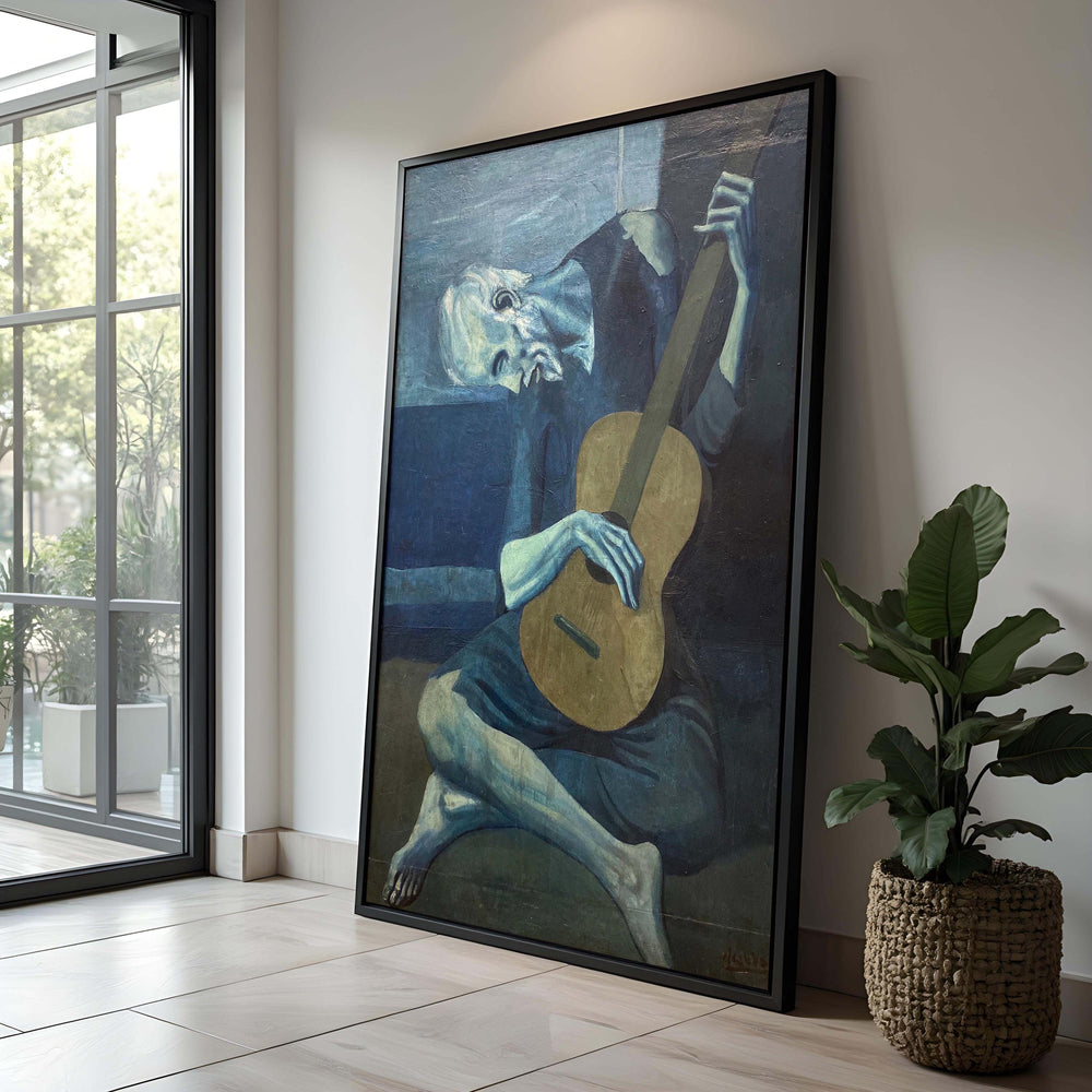 Picasso's The Old Guitarist Canvas Print: Blue Period Vintage Art