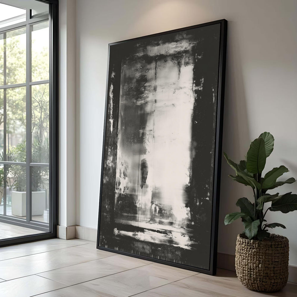 Rothko Style Abstract Canvas Print: Black and White Modern Art