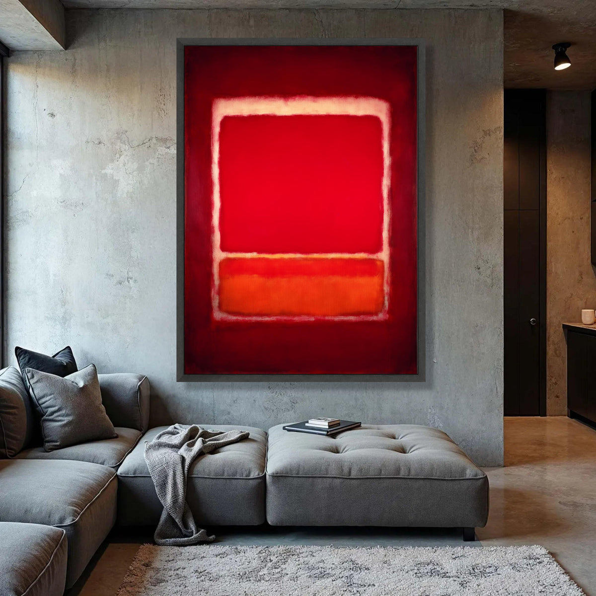 Abstract Red and Orange Canvas Print: Modern Rothko Style Wall Art