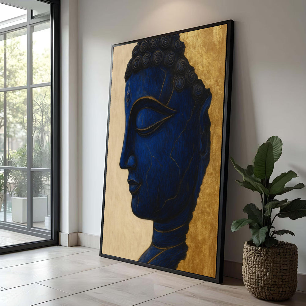 Blue Buddha Canvas Print: Serene Asian Spiritual Decor