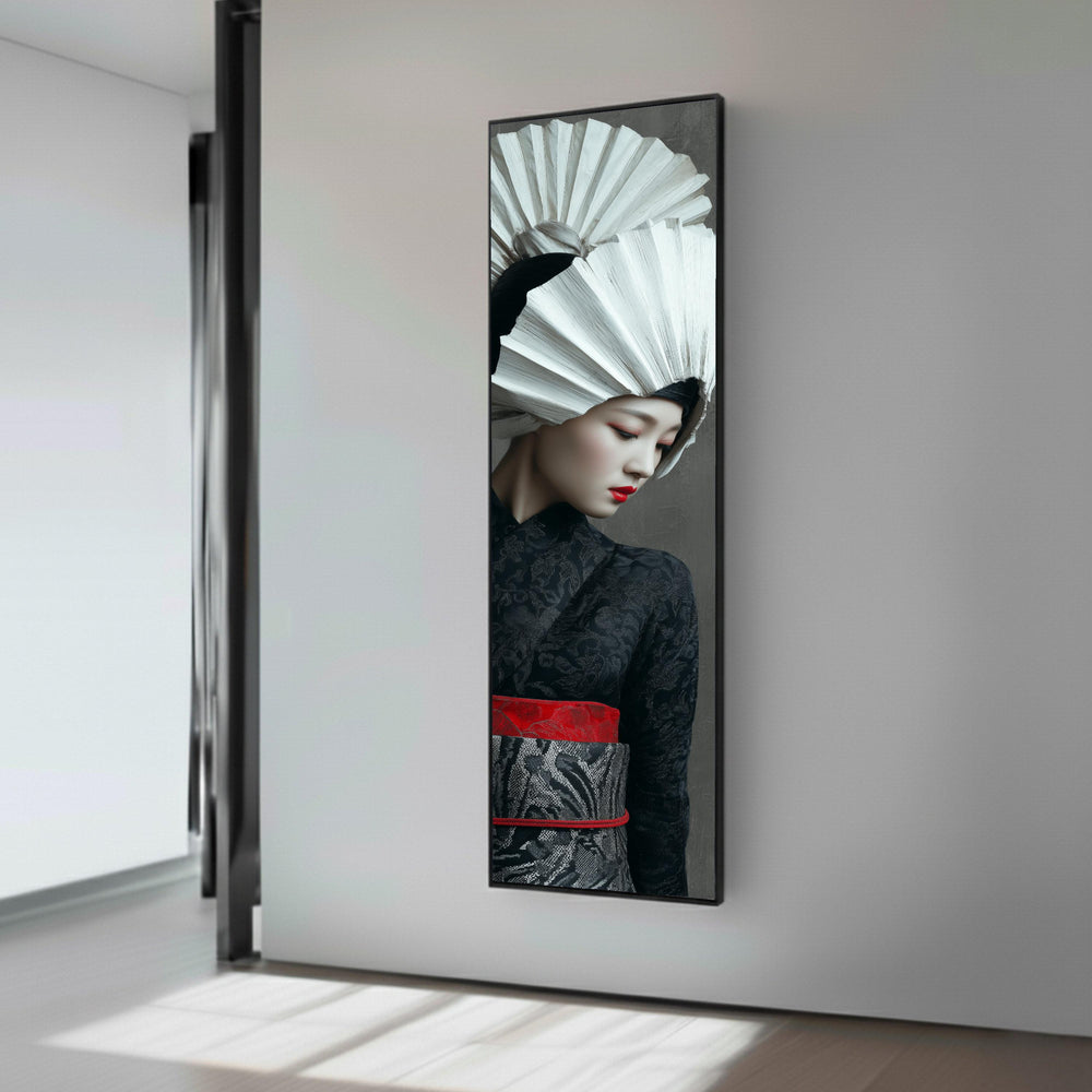 Asian Woman Canvas Art, Geisha Portrait, Kimono Design