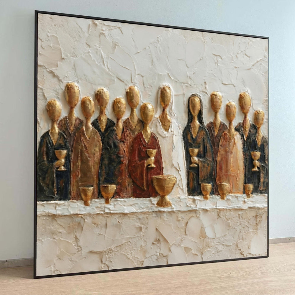 Last Supper Canvas Wall Art, Modern Religious Decor