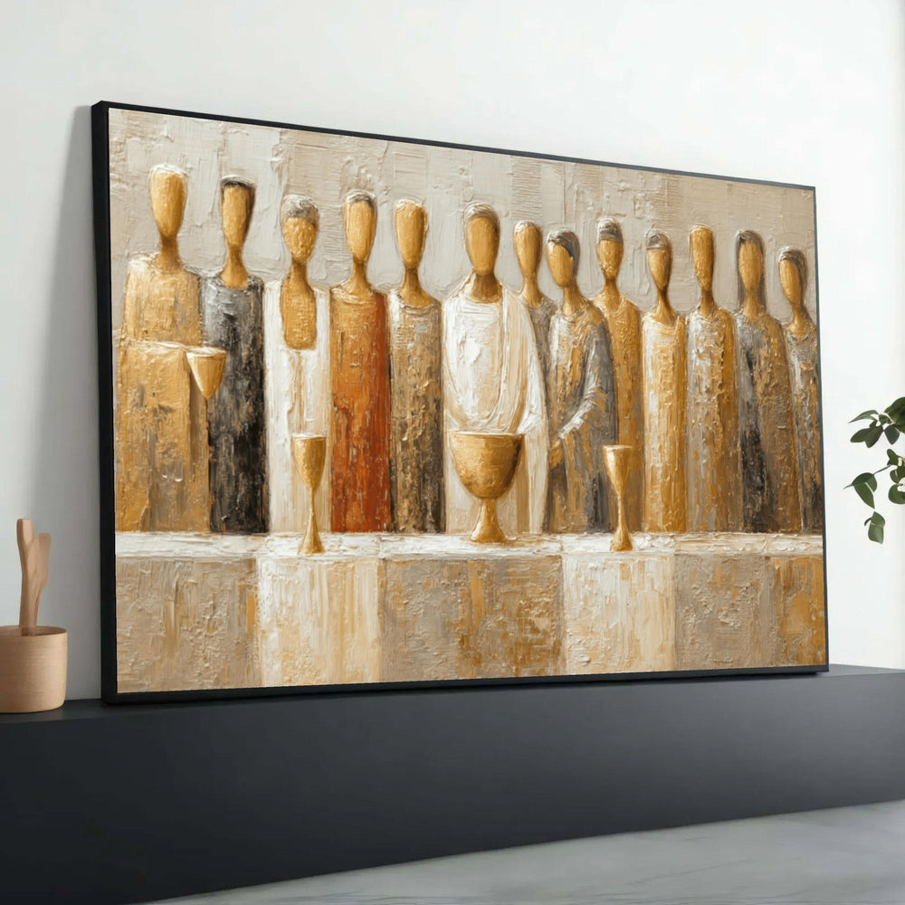 Abstract People Canvas Art, Earth Tone Painting, Ready to Hang