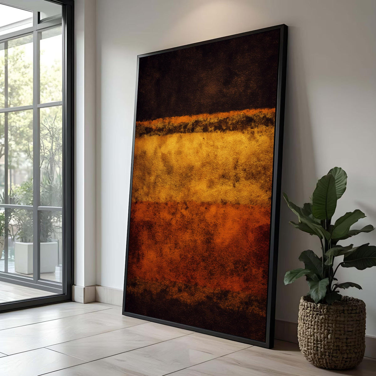 Abstract Color Block Canvas Wall Art, Mark Rothko Modern Minimalist Canvas, Warm Earth Tone Painting, Contemporary Home Luxury Home Decor