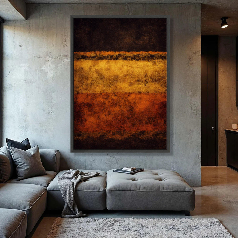 Abstract Color Block Canvas Wall Art, Mark Rothko Modern Minimalist Canvas, Warm Earth Tone Painting, Contemporary Home Luxury Home Decor