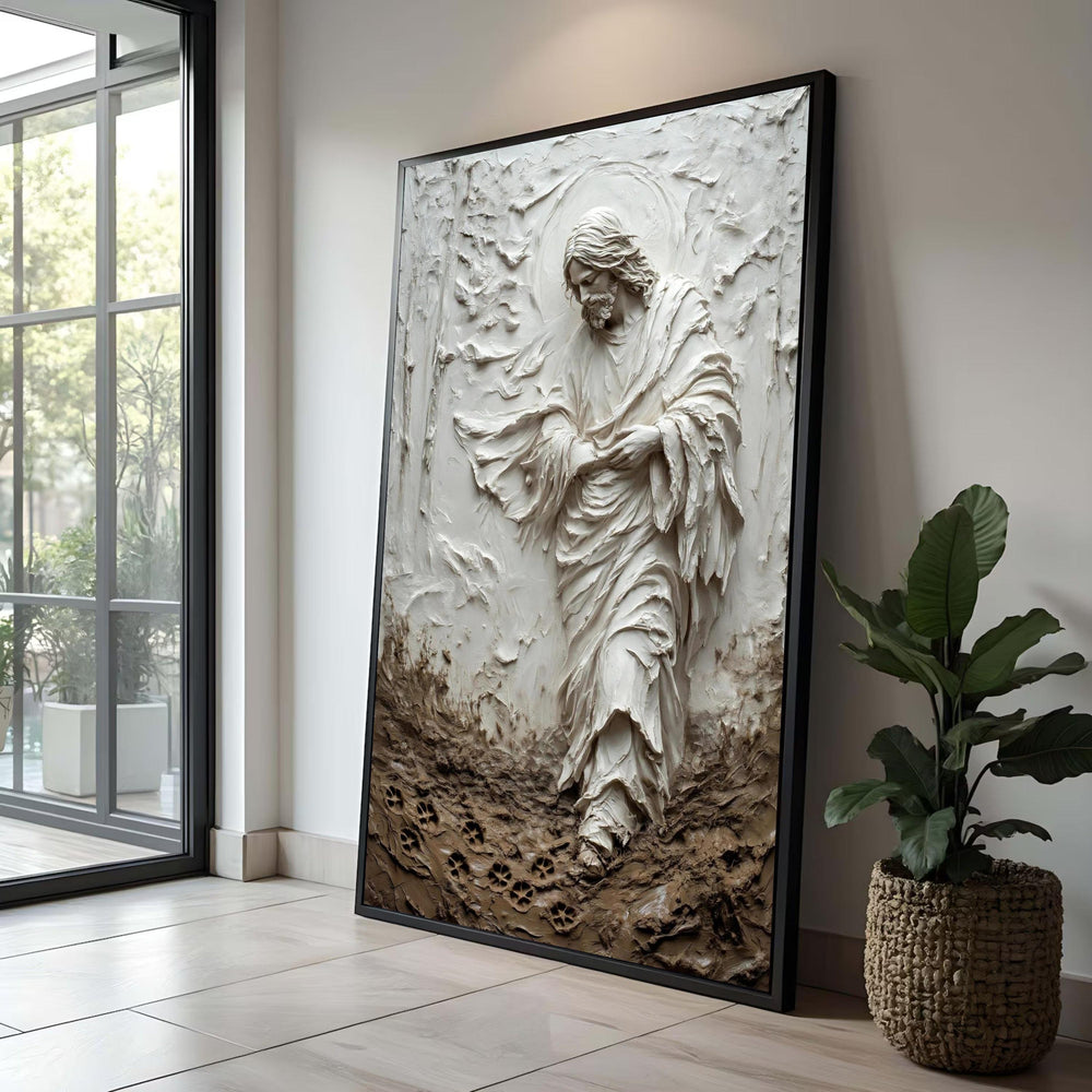 Spiritual Jesus Figure Canvas Wall Art, Religious Inspirational Canvas, Christian Home Decor, Sacred Figure Portrait, Luxury Home Decor