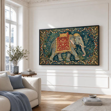 Elephant Canvas Wall Art, Traditional, Ornate Patterns