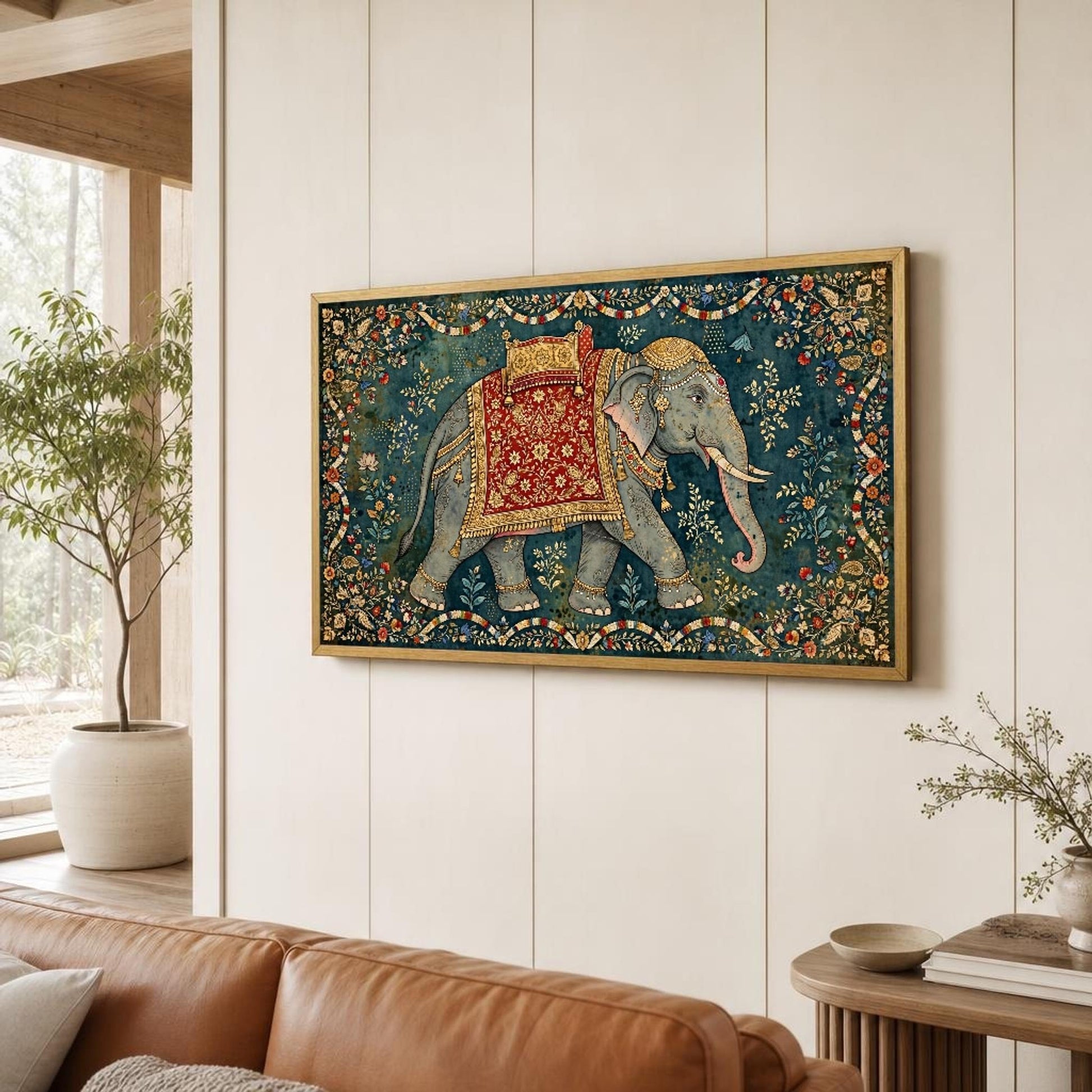 Elephant Canvas Wall Art, Traditional, Ornate Patterns
