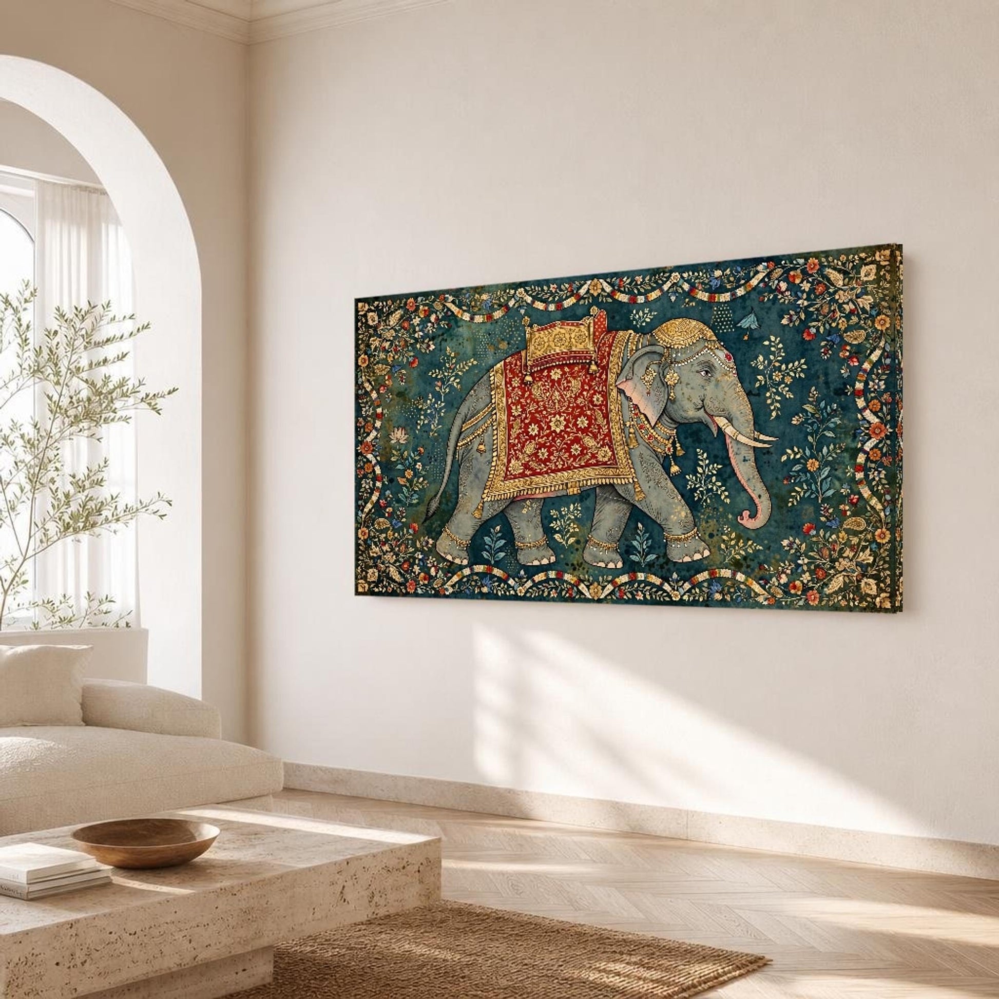 Elephant Canvas Wall Art, Traditional, Ornate Patterns