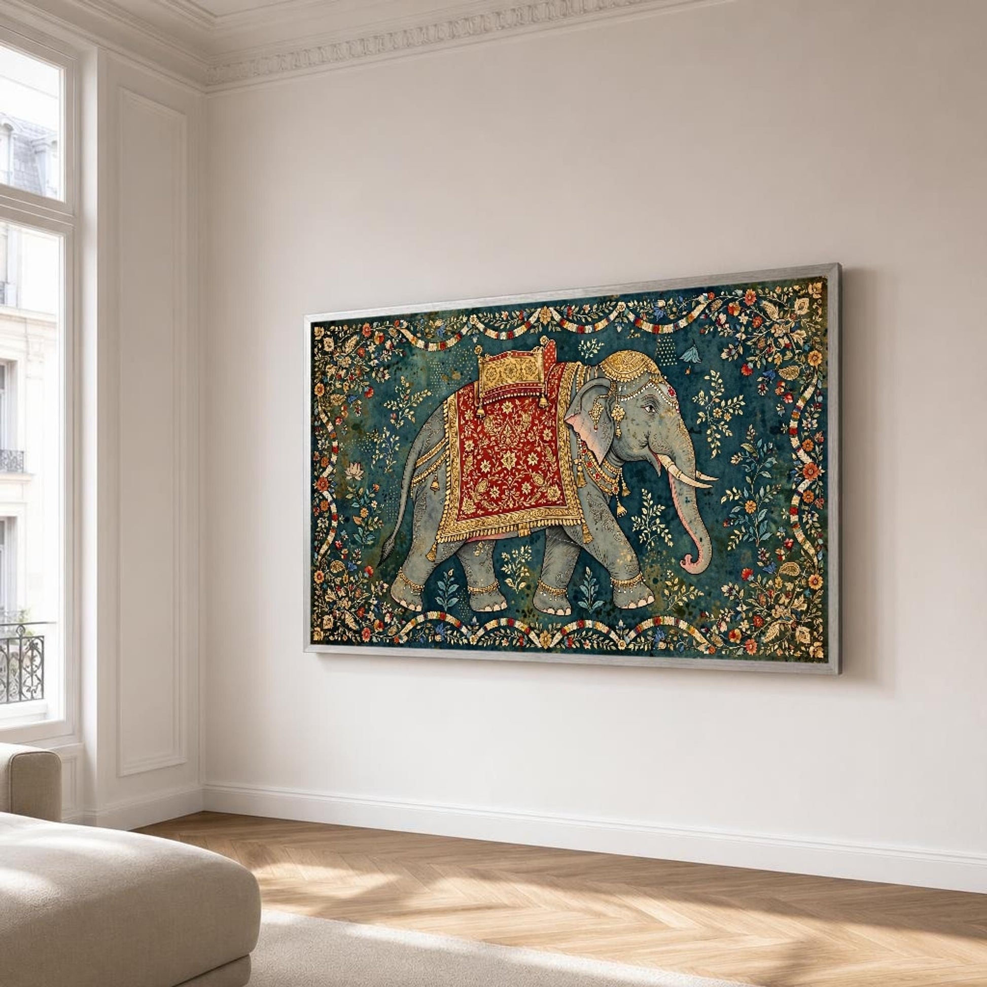 Elephant Canvas Wall Art, Traditional, Ornate Patterns