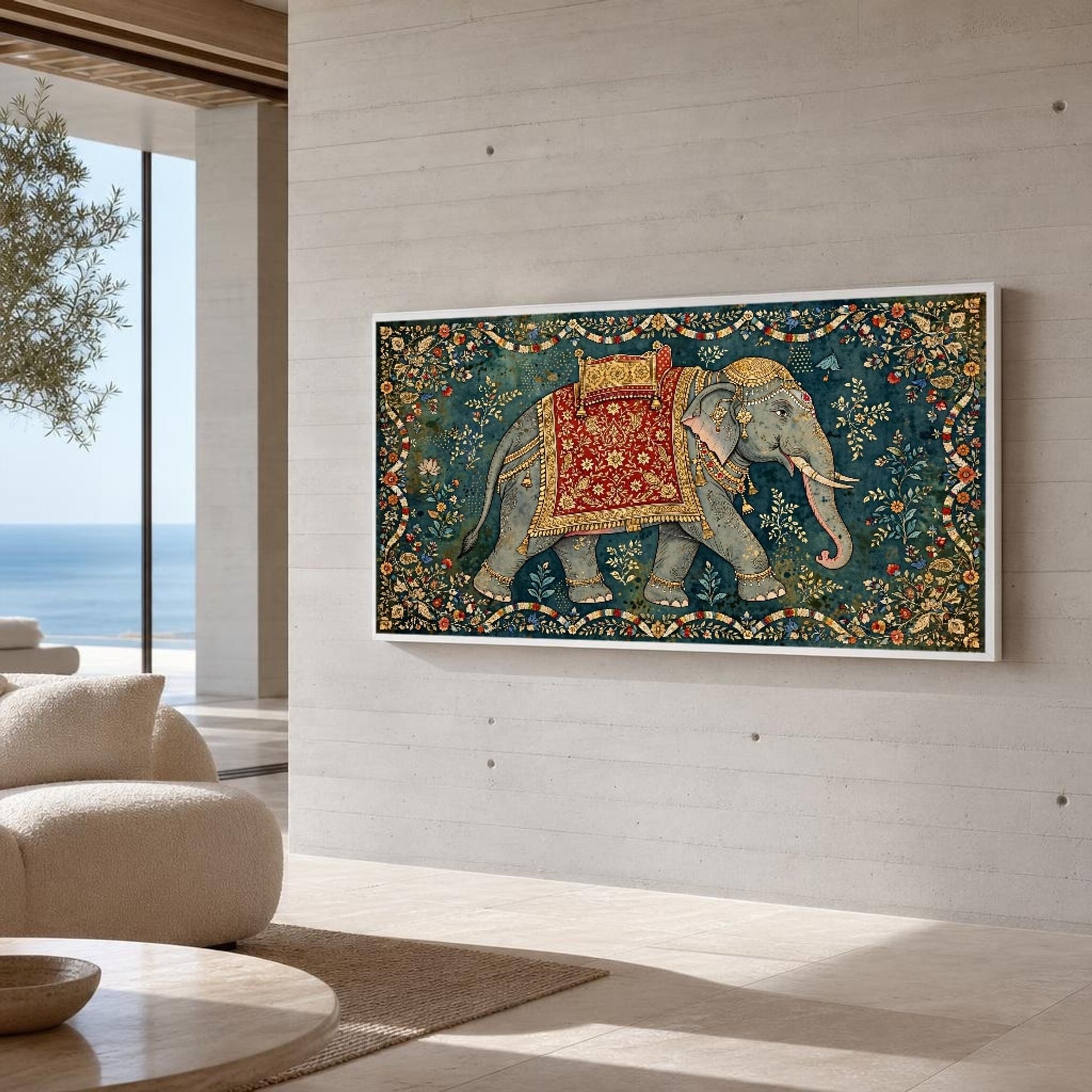 Elephant Canvas Wall Art, Traditional, Ornate Patterns