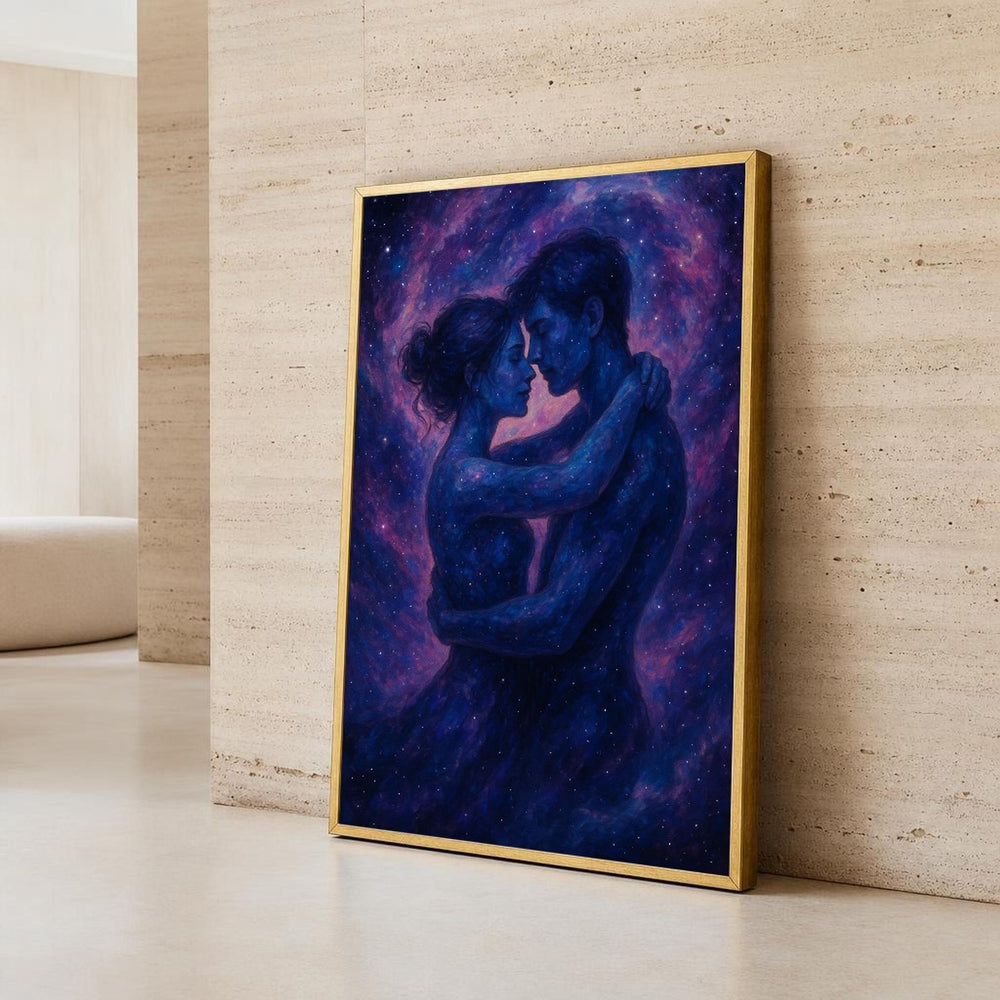 Couple Embracing Canvas Wall Art, Cosmic, Cosmic Theme