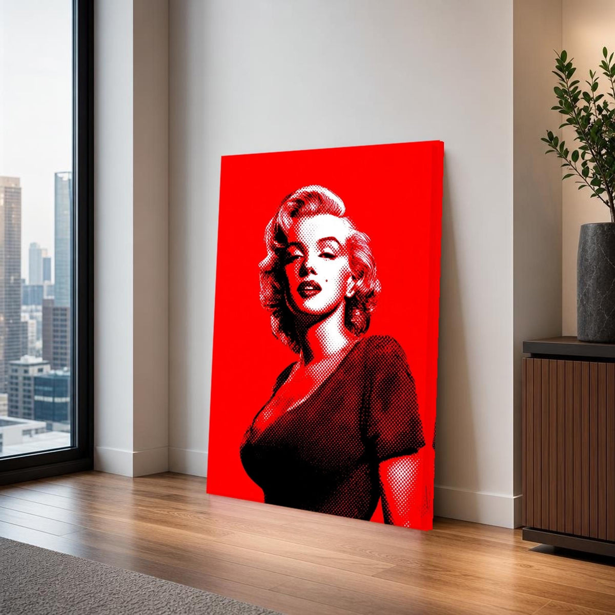 Woman Canvas Wall Art, Pop Art, Bold Color Contrast