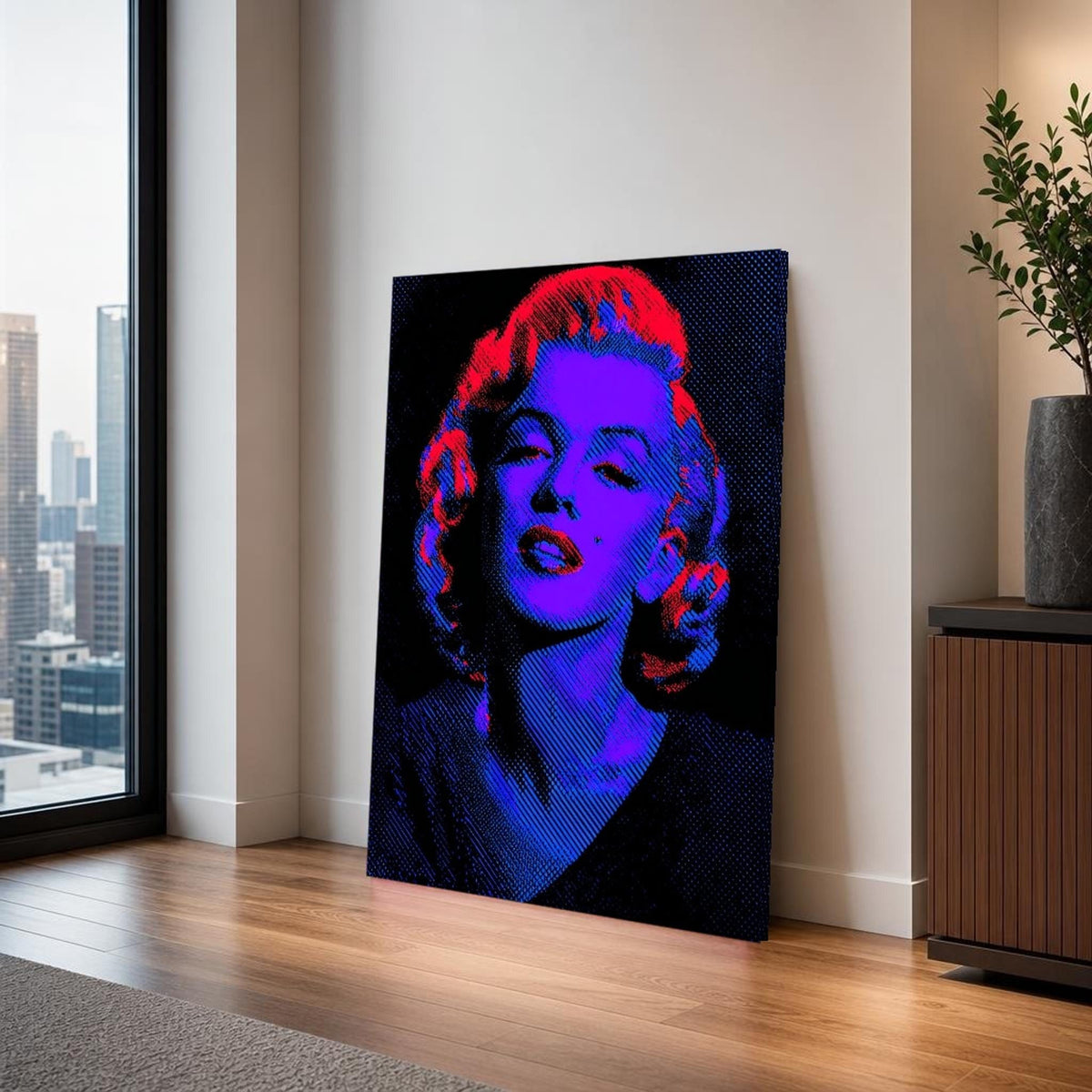 Blue and Red Marilyn Monroe Canvas Wall Art