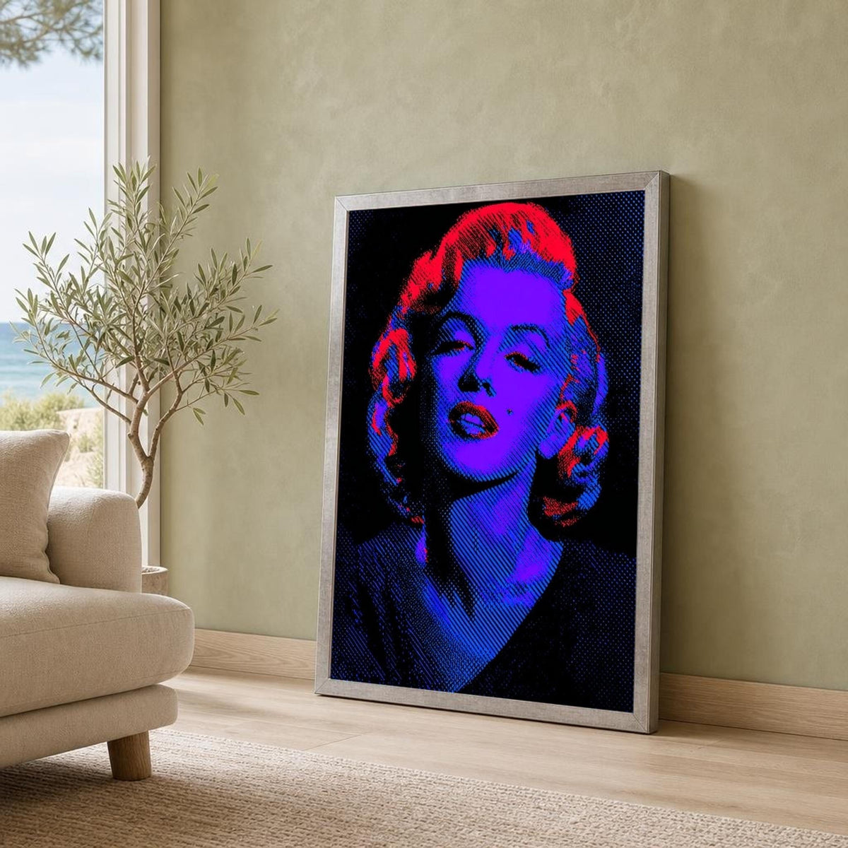 Blue and Red Marilyn Monroe Canvas Wall Art