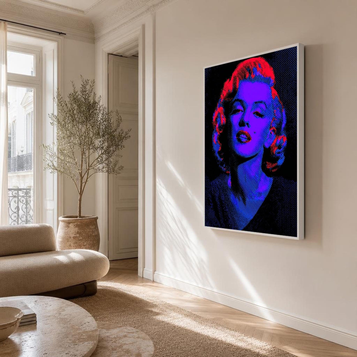 Blue and Red Marilyn Monroe Canvas Wall Art