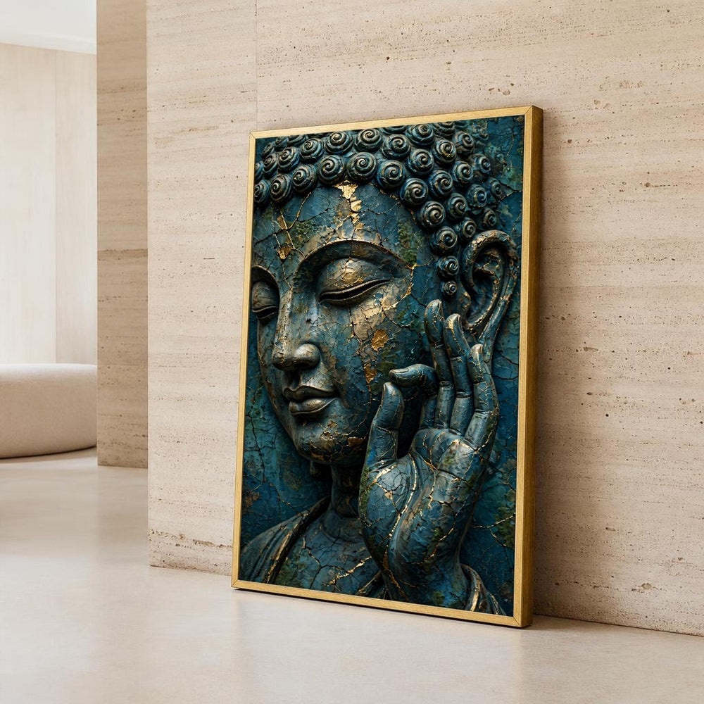 Buddha Canvas Wall Art, Buddhist Meditation, Textured Surface
