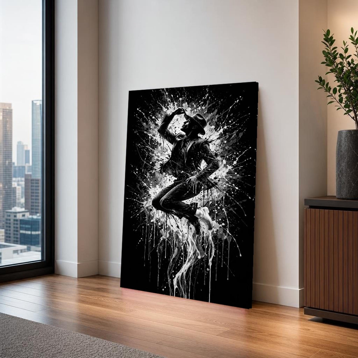 Michael Jackson Dancer in Motion Canvas Wall Art