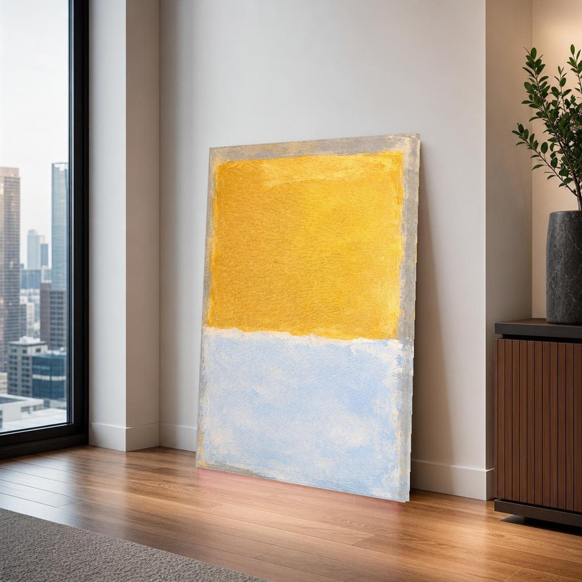 Mark Rothko Yellow and Light Blue Color Field Canvas Wall Art, Monochrome