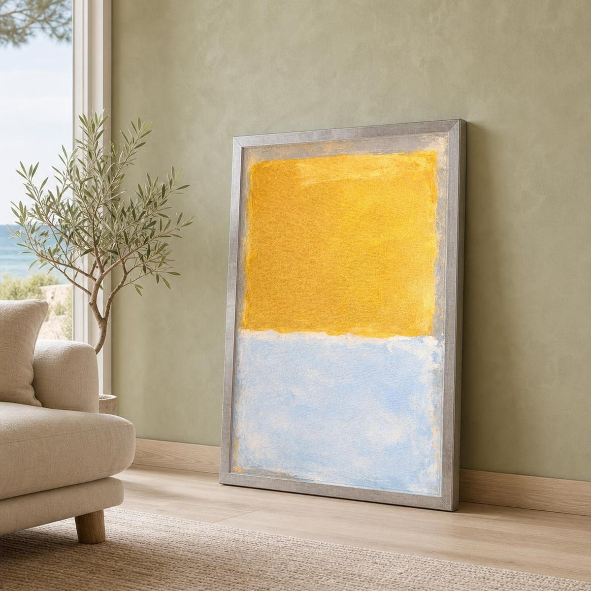 Mark Rothko Yellow and Light Blue Color Field Canvas Wall Art, Monochrome