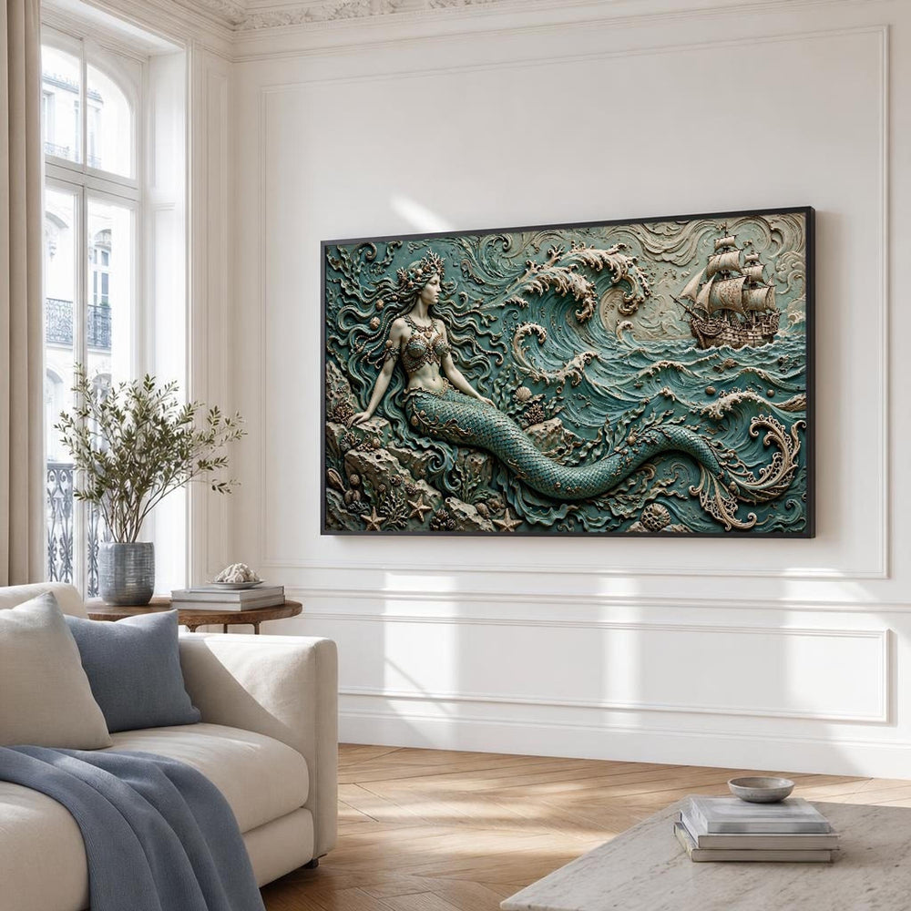 Mermaid Canvas Wall Art, Ocean, Fantastical