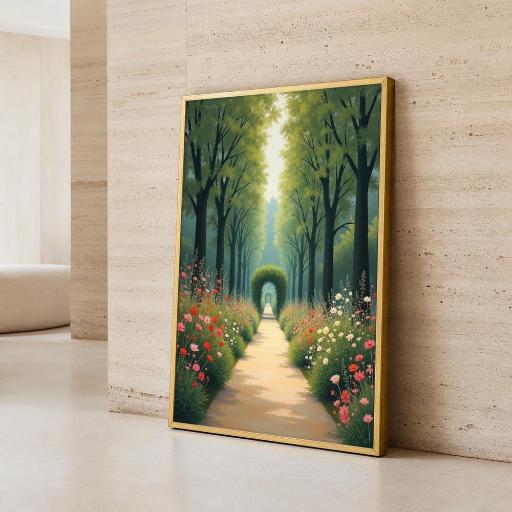 Tree-lined Pathway Canvas Wall Art, Garden