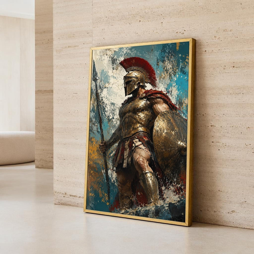 Spartan Warrior Canvas Wall Art, Heroic, Spartan Helmet