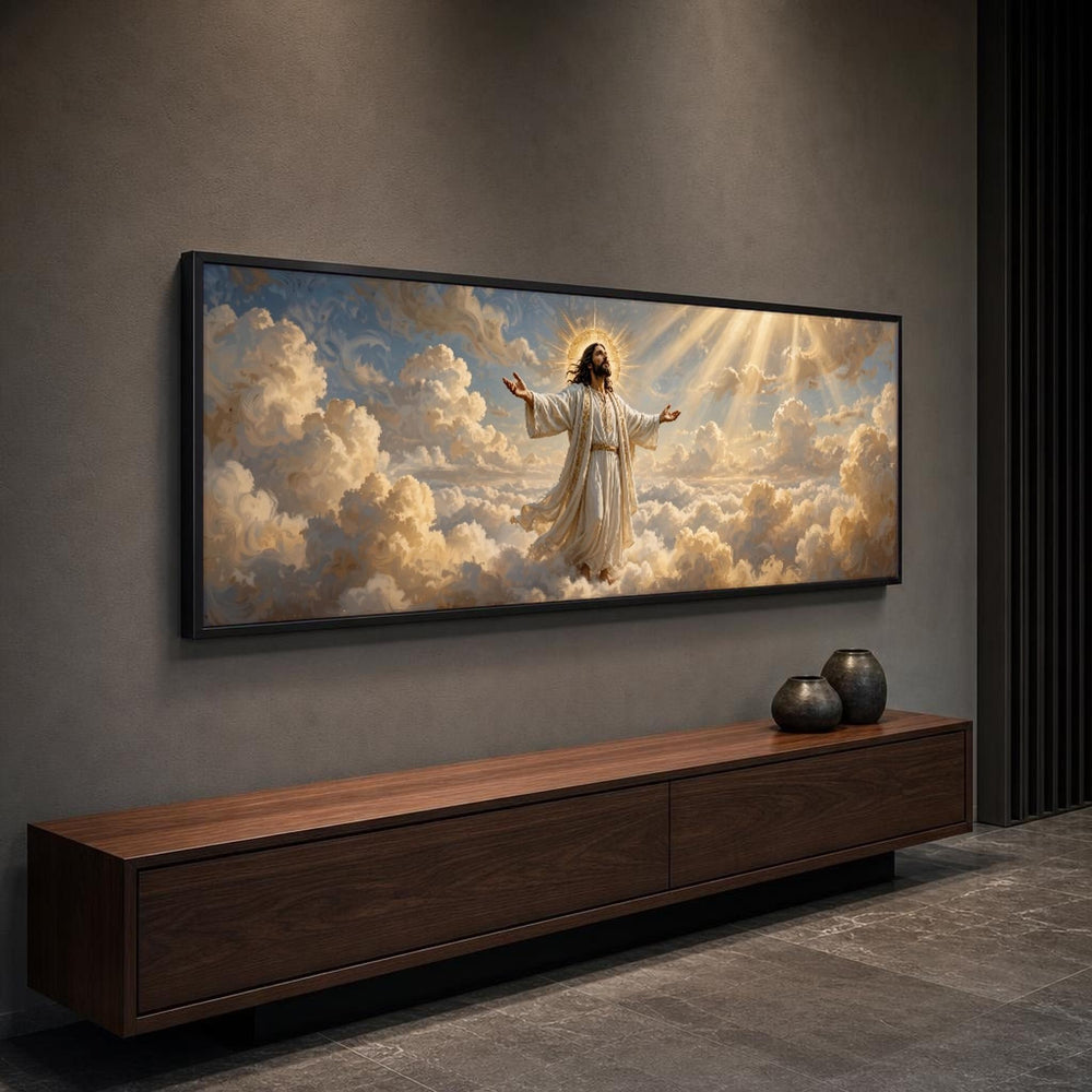 Jesus Christ Canvas Wall Art, Heavenly, Jesus in White Robe