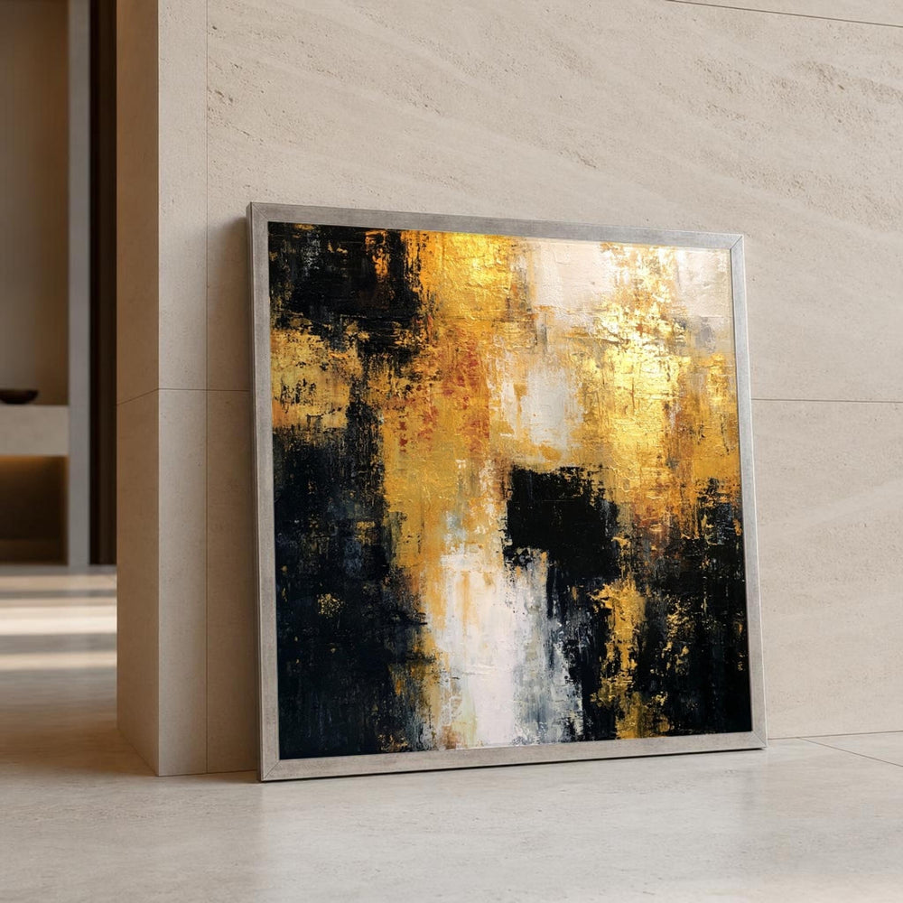 Mark Rothko Gold and Black Color Field Canvas Wall Art, Textured Layers