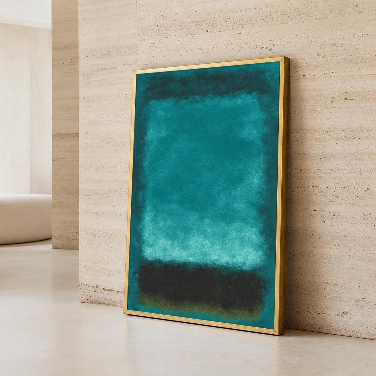 Mark Rothko Teal and Black and Color Field Canvas Wall Art
