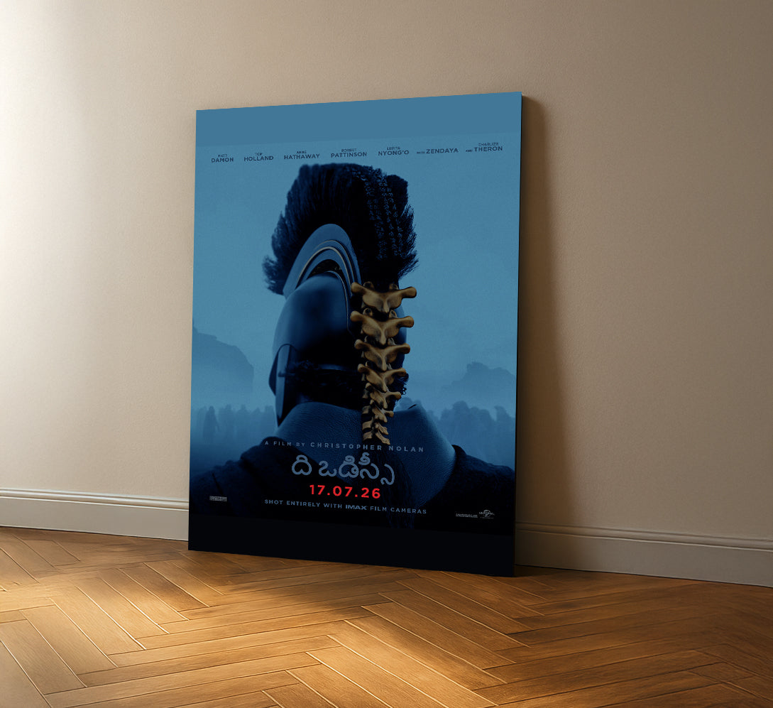 The Odyssey Spine of War unframed canvas in a warm interior