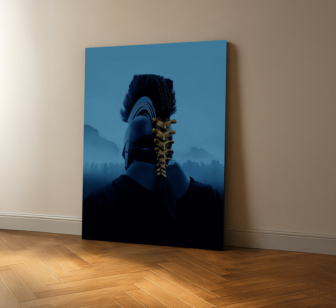 The Odyssey Ancient Warrior unframed portrait canvas in a warm interior