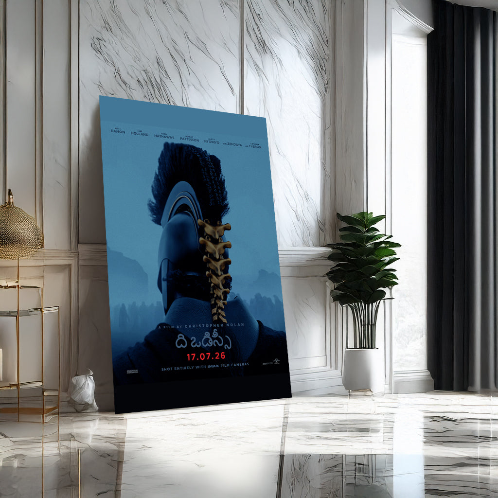 The Odyssey Spine of War unframed canvas in a bright interior