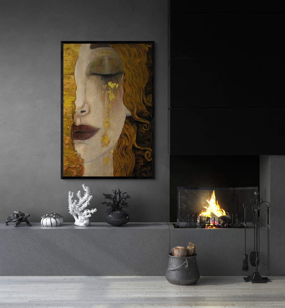 Gustav Klimt 'Golden Tears' Art Canvas Print, Framed Wall Art