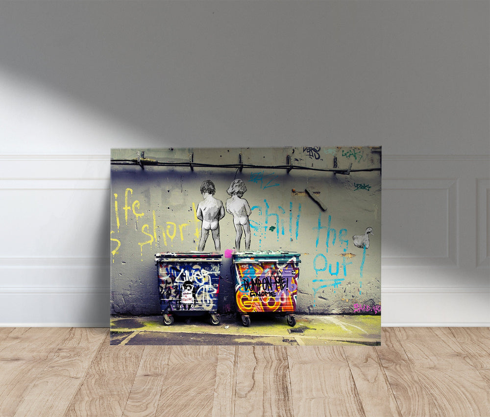 Banksy Graffiti Canvas Art, Colorful Street Art Decor