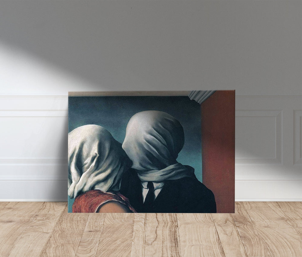 Rene Magritte The Lovers Canvas Print, Surrealist Wall Art