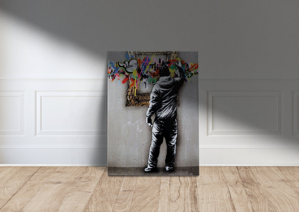 Banksy Graffiti Canvas Art, Urban Street Wall Decor