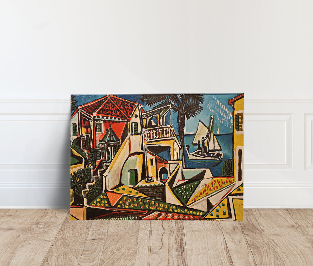 Picasso Mediterranean Canvas Print | Cubist Seascape Wall Art