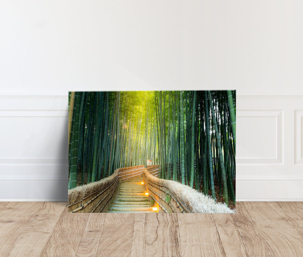Bamboo Forest Canvas Wall Art, Kyoto Decor