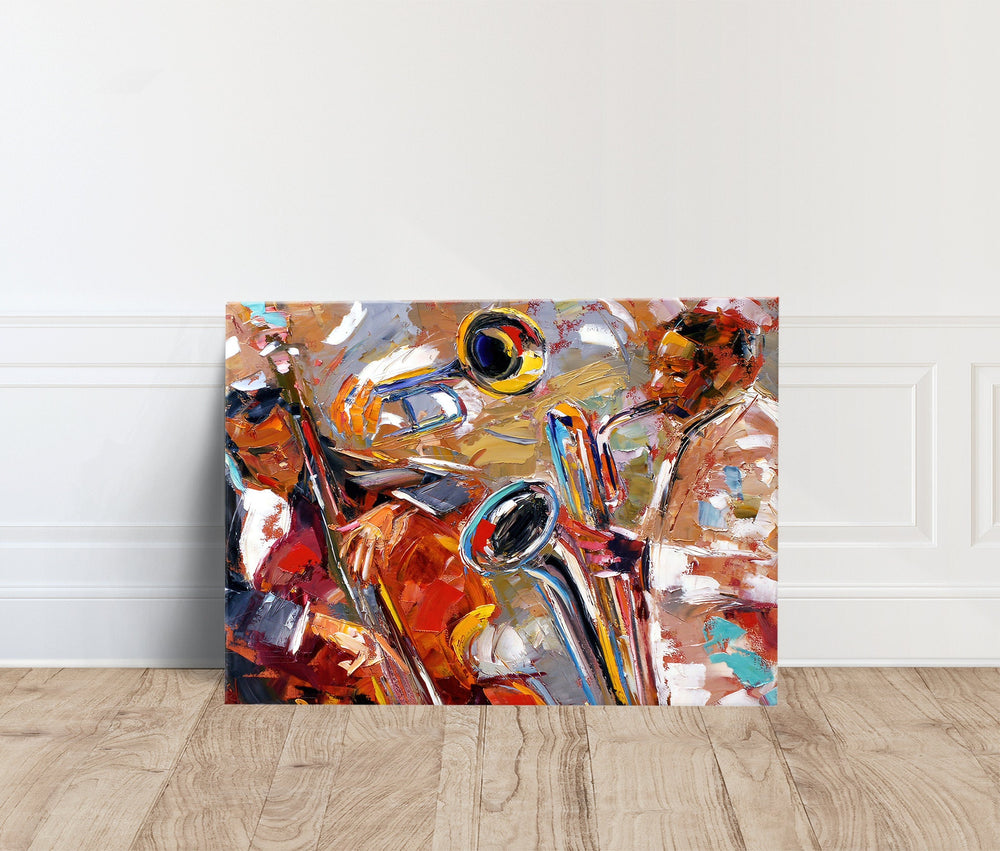 Abstract Jazz Canvas Art, Music Room Wall Decor