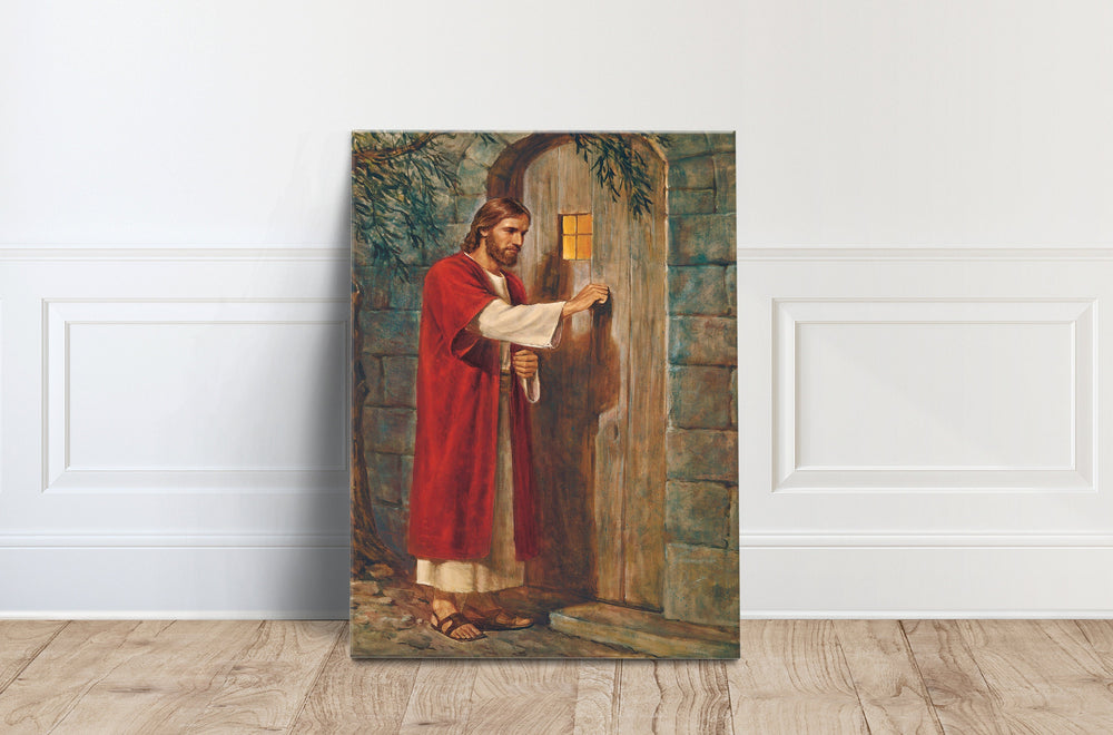 Jesus at the Door Canvas Print, Religious Christian Wall Art