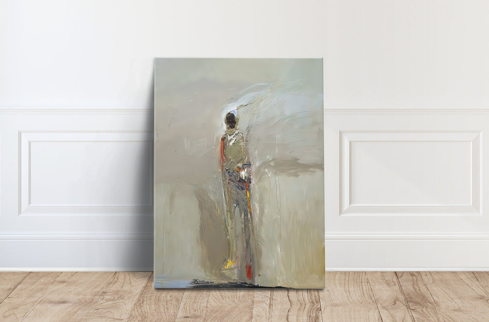 Mid Century Modern Canvas Print, Standing Man, Abstract Figure