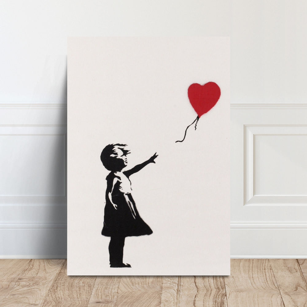Banksy Red Balloon Girl Canvas Print, Iconic Street Art
